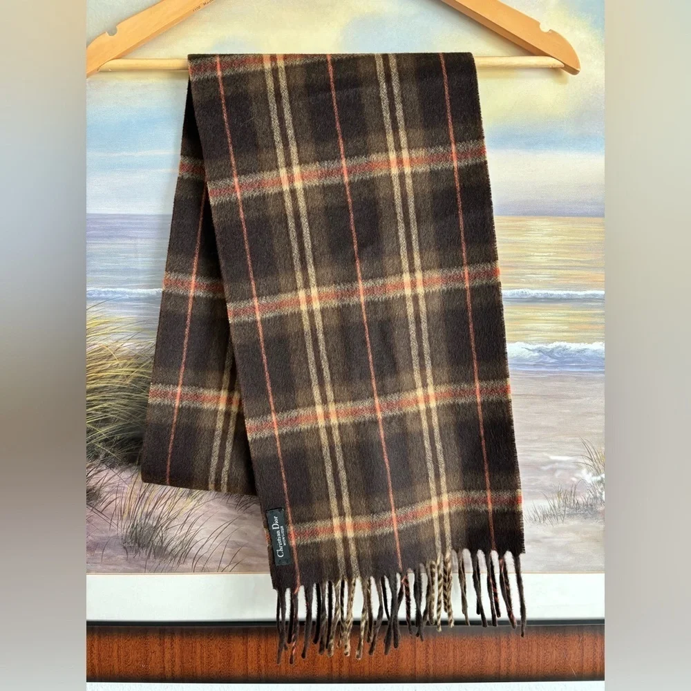 Vintage Christian Dior Monsieur Plaid Scarf